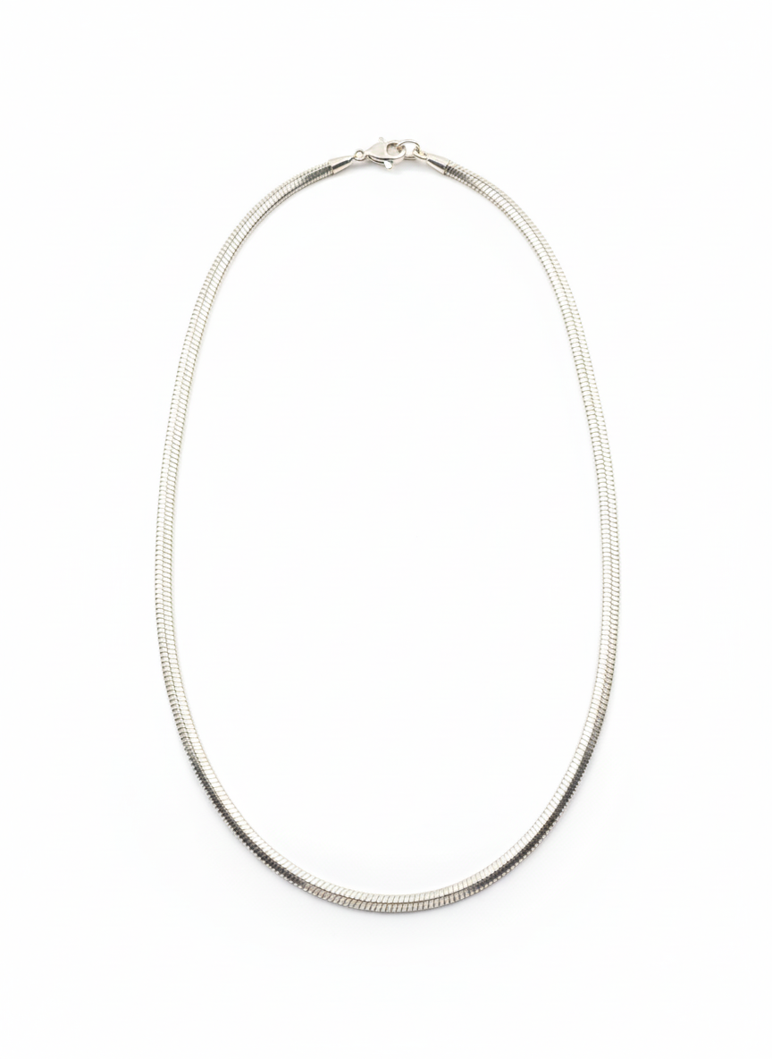 Catena Snake a Sezione Quadrata in Argento 925 Rodiato