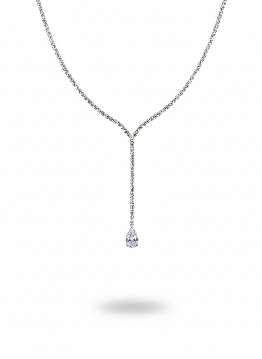 Collana Tennis in Argento 925 con Pendente e Zirconi