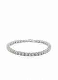 Bracciale Tennis Artigianale in Argento con Zirconi Bianchi Incassati a Mano
