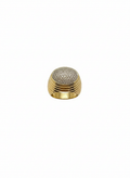 Anello in Argento 925 Placcato Oro con Zirconi – Misura Regolabile