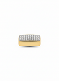Anello in Argento 925 Placcato Oro con Zirconi Tondi – Misura Regolabile