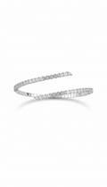 Bracciale Rigido in Acciaio con Zirconi Bianchi